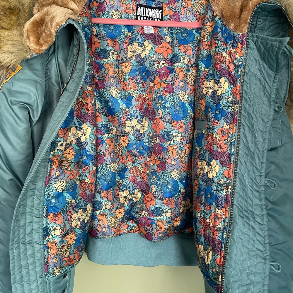 Billionaire Boys Club Blue Bomber Jacket with Fur Trim - Picture 10 of 13
